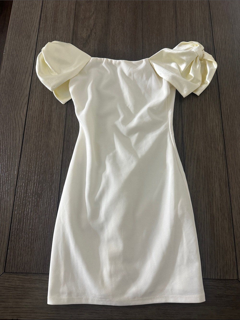 Lucy in the Sky Ivory Off-Shoulder Puff Sleeve Mini Dress